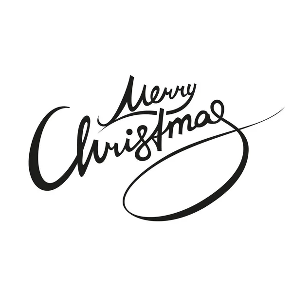 Feliz Navidad Con Letras Vector Texto Negro Caligrafía Diseño Dibujo — Vector de stock