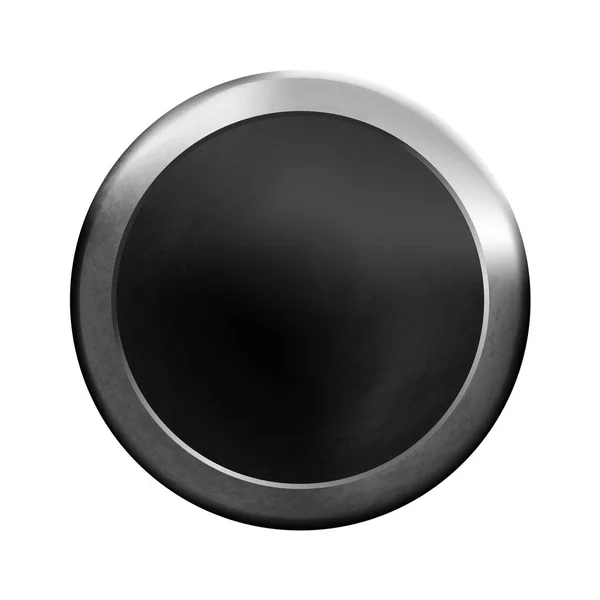 Soyut Metal Yuvarlak Çokgen Siyah Boş Düğme Şablonu Kullanıcı Arabirimleri — Stok Vektör