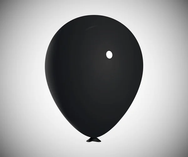 Globo de aire negro realista Vector Ilustración — Vector de stock