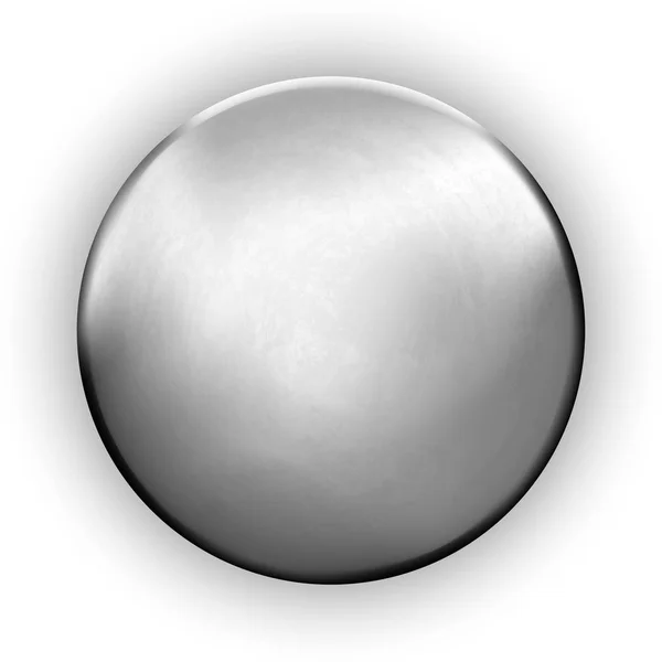 Şablon Yuvarlak metalik disk veya düğmeyi beyaz arka plan üzerinde izole hafif çelik dokusu ile. Metal kaba dokulu malzeme. Gerçekçi mühendislik nesne. Vektör çizim. Gümüş madalya mockup.