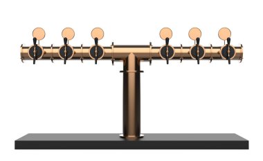 3d illüstrasyon izole beyaz arka plan üzerinde bar ekipmanları için. Metalik bira Kulesi render kolu ve dağıtıcı ile. Alkollü pompa malzeme nesne. Karanlık ışık sahne. Gerçekçi yansımalar ve gölge.