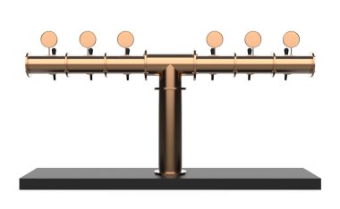 3d illüstrasyon izole beyaz arka plan üzerinde bar ekipmanları için. Metalik bira pompa kule render kolu ve dağıtıcı ile. Alkollü in nesne. Karanlık ışık sahne. Gerçekçi yansımalar ve gölge.