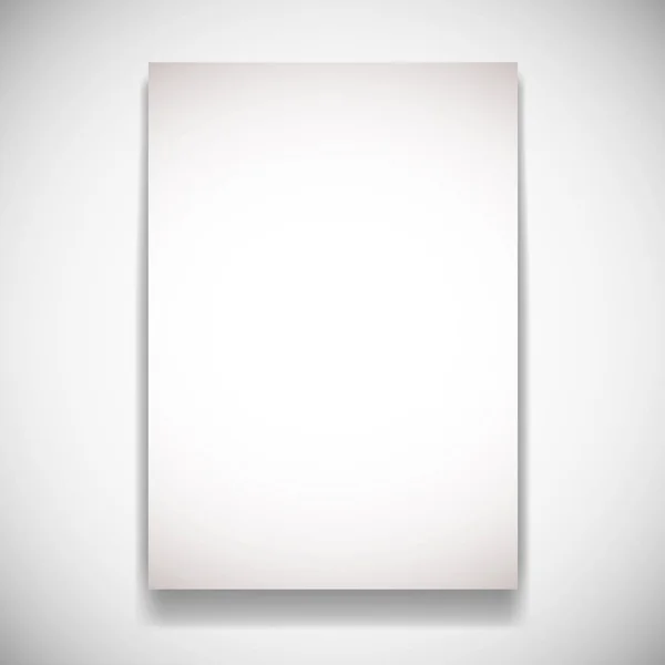 Carte Papier Réaliste Sur Mur Blanc Avec Ombre Illustration Vectorielle — Image vectorielle