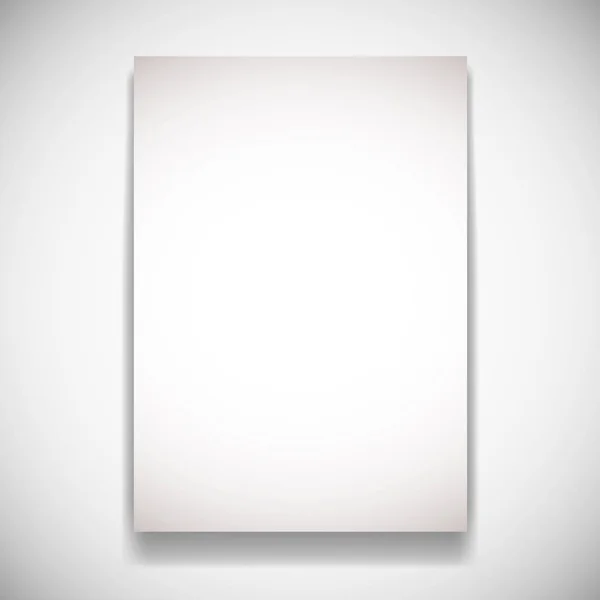 Tarjeta Papel Realista Pared Blanca Con Sombra Ilustración Vectorial Oficina — Archivo Imágenes Vectoriales