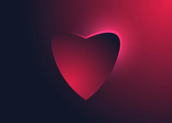 Coração Vermelho Símbolo Amor Abstrato Modelo Cartão Romântico Ilustração Vetorial — Vetor de Stock