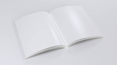 Dergi Mockup şablon perspektif Top 3d görüntüleme