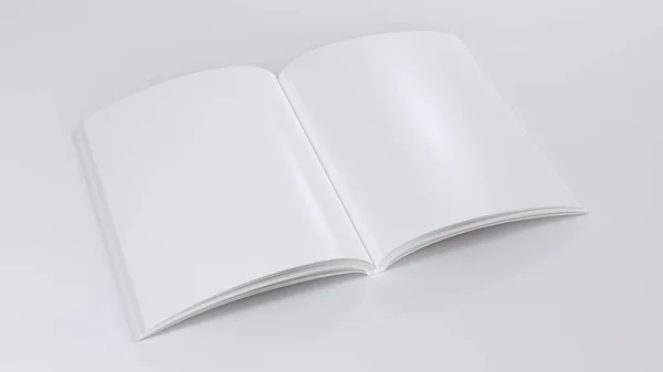 Magazine Mockup Template Perspective Top View 3d — Stock Photo, Image