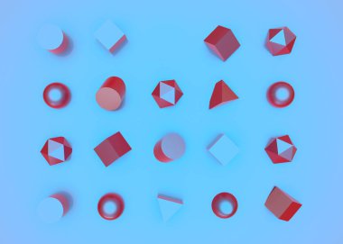 Soyut geometri renk kümesi arka plan 3d Render