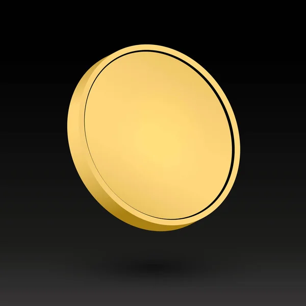 Moneda de Oro 3D Objeto Vector Medalla de Ilustración — Vector de stock
