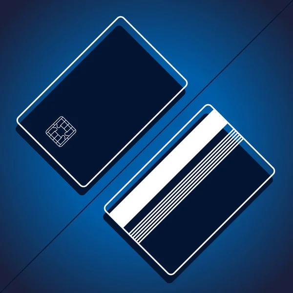 Kreditkarten-Attrappe lineare digitale Vorlage — Stockvektor