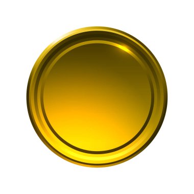 Metal sikke altın düğme simge madalya şablon vector