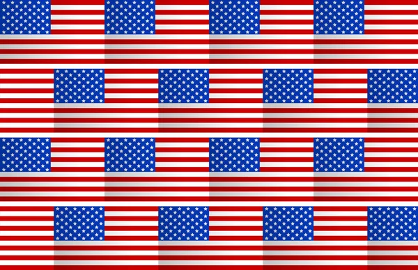 USA Flag Seamless Flat Pattern National Background — Stock Vector