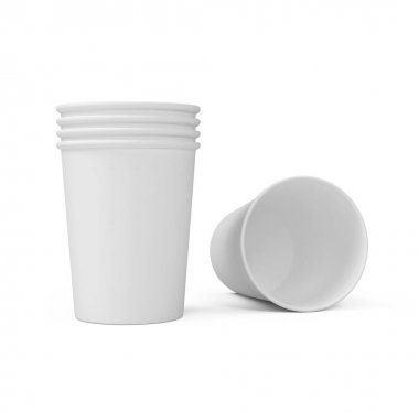 Mockup Kağıt Bardak 3d Render İllüstrasyon İzole
