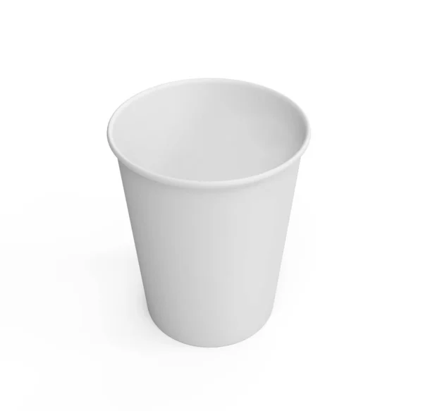 Taza de papel de burla 3d renderizado para bebidas aisladas — Foto de Stock