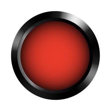 Boş Düğme Kırmızı Simge Metal Çerçeve İzole Vektör
