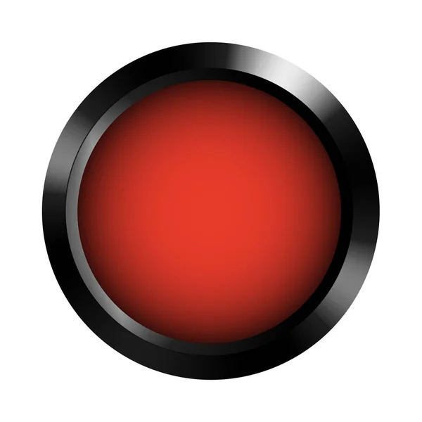Botón en blanco Icono rojo Marco de metal Vector aislado — Vector de stock