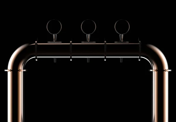 Biertoren Pomp Bar 3d render metalen buis donker — Stockfoto