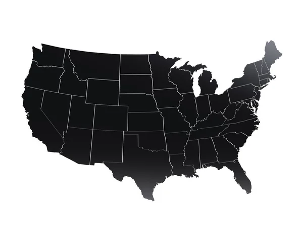 Mapa de los Estados Unidos de América 3d Render Metal Negro — Foto de Stock