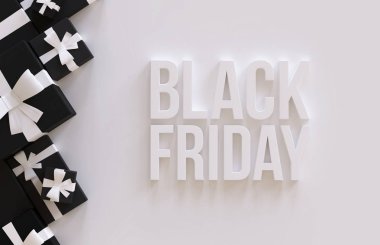 Kara Cuma 3d Duvar Kağıdı Kutusu ve Metni Hazırla