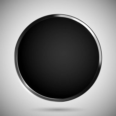 Realistic Black MedalMetallic Frame Blank Template