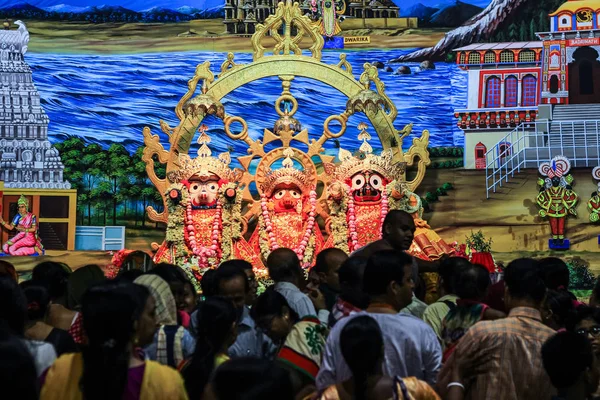 Durgapur Batı Bengal Hindistan Temmuz 2018 Gece Boyunca Rath Yatra — Stok fotoğraf