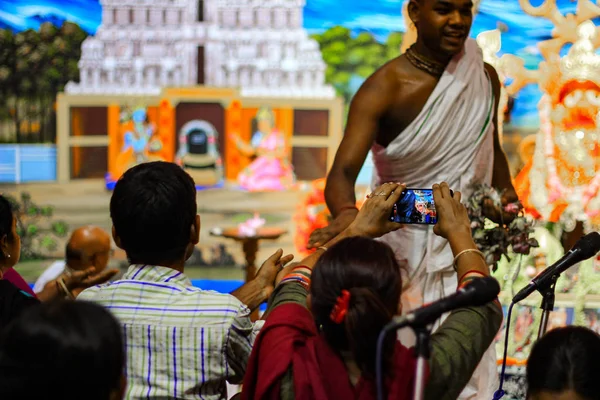 Julio 2018 Durgapur Bengala Occidental India Devotos Haciendo Clic Las — Foto de Stock