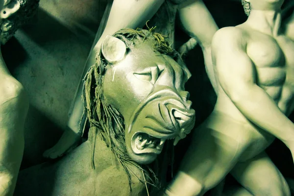 狮子的粘土偶像 杜迦女神的宠物之旅 — 图库照片