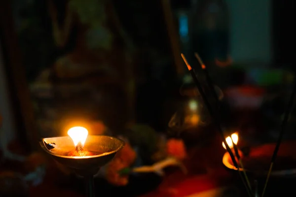 Lampe Bâtons Encens Comme Offrande Dieu Pour Adoration — Photo