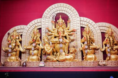 Ekim 2018, Kalküta, Batı Bengal, Pandal.Durga Puja India.Godess Durga Idol Bengalli toplum için en önemli dünya çapında hindu Festivali olduğunu.