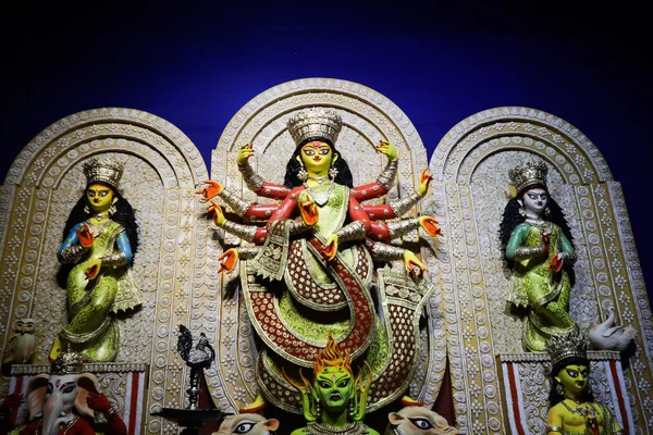 Oktober 2018 Kolkata West Bengal India Godess Durga Idol Pandal — Stockfoto