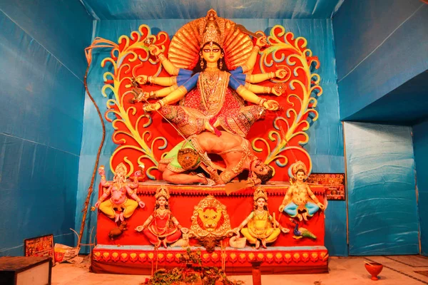 Ekim 2018, Kalküta, Batı Bengal, Pandal.Durga Puja India.Godess Durga Idol Bengalli toplum için en önemli dünya çapında hindu Festivali olduğunu.