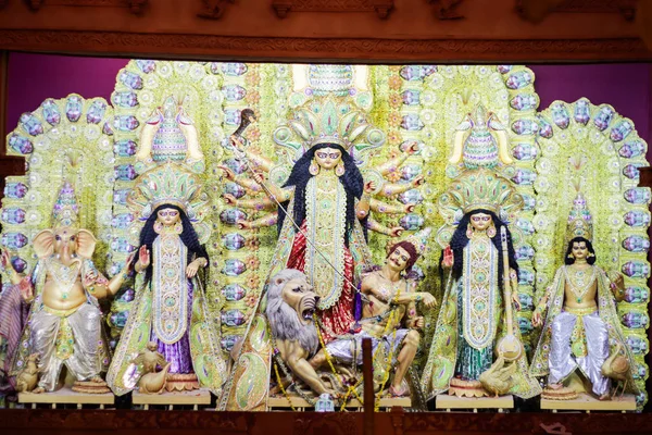 Ekim 2018 Kalküta Batı Bengal Pandal Durga Puja India Godess — Stok fotoğraf