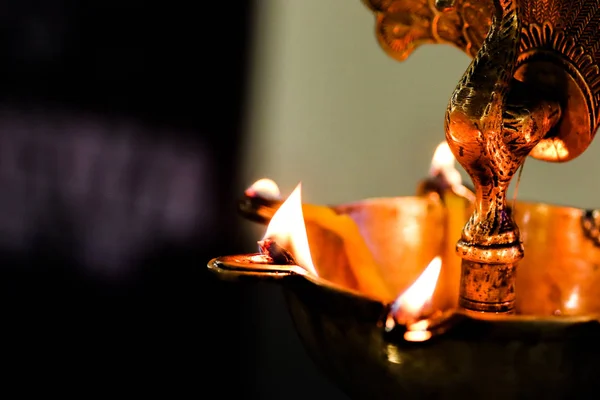 Close up macro image of an oil lamp fire flame — Stock Photo, Image