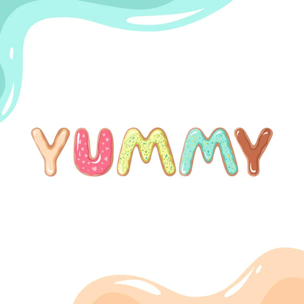 Donut lettertype op wit — Stockvector