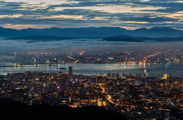 Georgetown Penang Vista Desde Penang Hill Amanecer Imagen De Stock