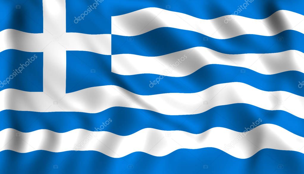 Greek flag waving Greece symbol 