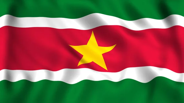 Suriname Flag Waving Symbol — Stock Photo, Image