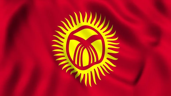 Kyrgyzstan Flag Waving Symbol — Stock Photo, Image