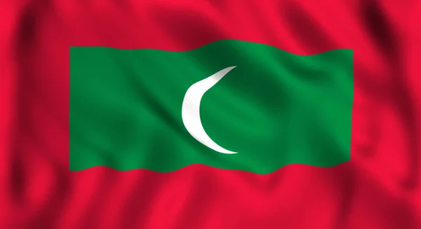 Maldive Flag Waving Symbol Maldives — Stock Photo, Image