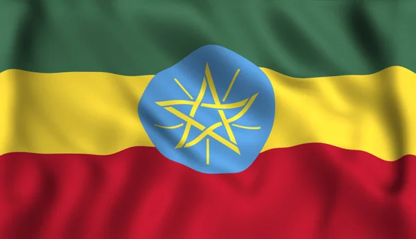 Flag Ethiopia Waving Wind — Stock Photo, Image