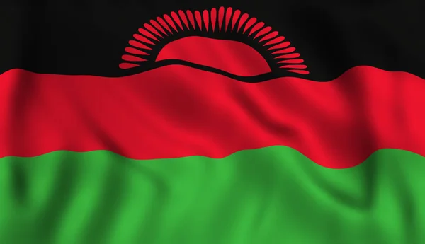 Bandera Malawi Ondeando Símbolo —  Fotos de Stock