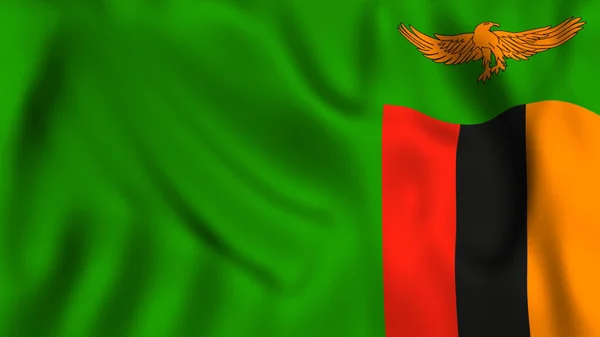 Sambia Flagge Schwenkt Symbol — Stockfoto