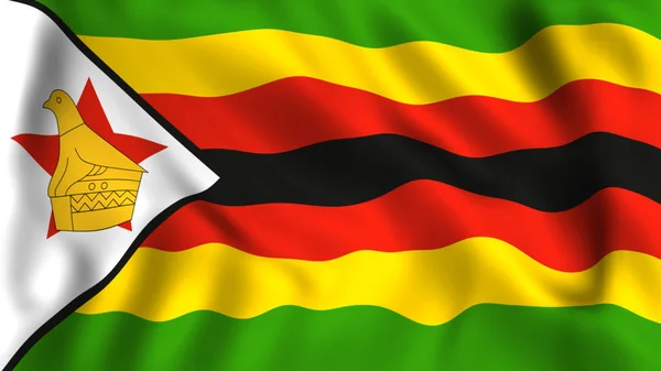 Zimbabwe Vlag Zwaaien Symbool — Stockfoto