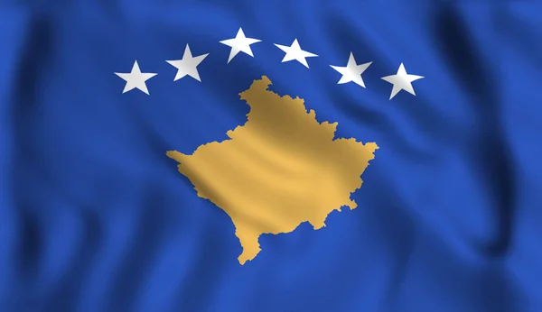 Bandera Kosovo Ondeando Símbolo —  Fotos de Stock