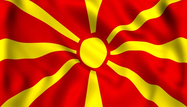 Macedonische Vlag Zwaaien Symbool Van Macedonië — Stockfoto