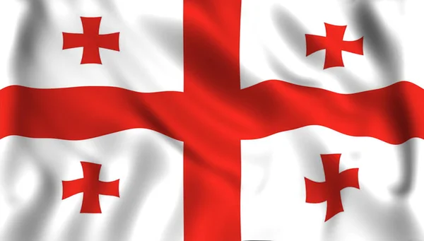 Прапор Грузії Розмахував Символ Стокове Зображення