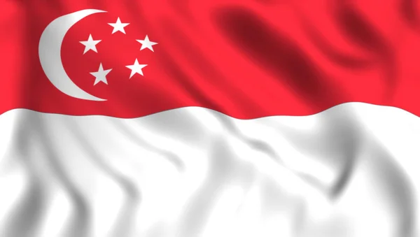 Прапор Сінгапуру Розмахував Символ Стокове Фото