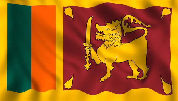 Прапор Шрі Ланки Розмахував Символ Стокове Зображення