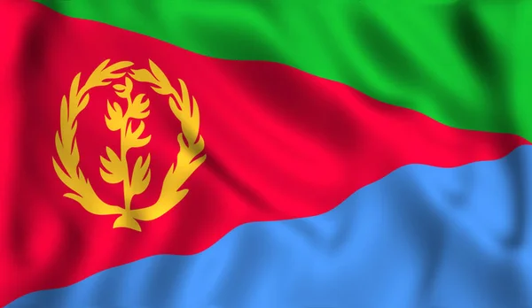 Прапор Еритреї Розмахував Символ Ліцензійні Стокові Зображення