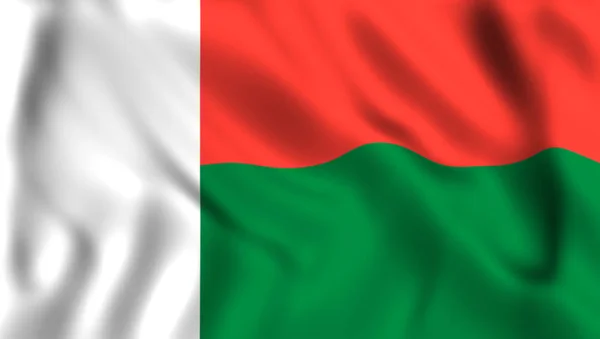 Прапор Мадагаскару Розмахував Символ Ліцензійні Стокові Фото